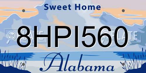 8HPI560 Alabama License Plate