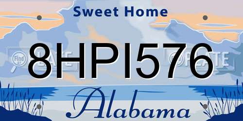 8HPI576 Alabama License Plate