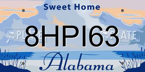 8HPI63 Alabama License Plate