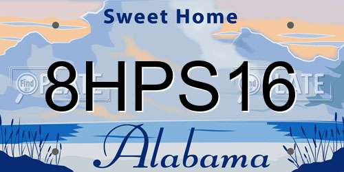 8HPS16 Alabama License Plate