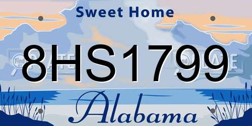 8HS1799 Alabama License Plate