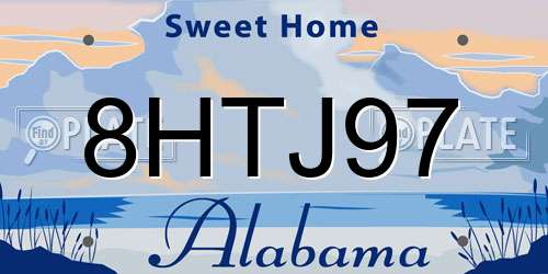 8HTJ97 Alabama License Plate
