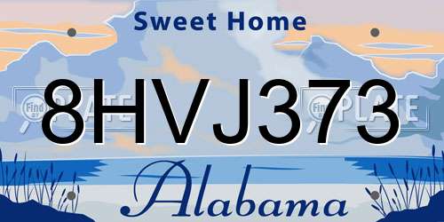 8HVJ373 Alabama License Plate
