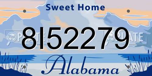 8I52279 Alabama License Plate