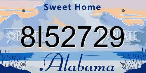 8I52729 Alabama License Plate
