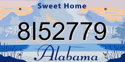 8I52779 Alabama License Plate