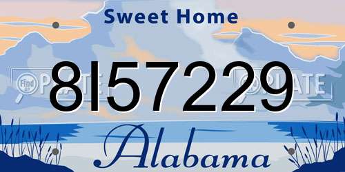 8I57229 Alabama License Plate