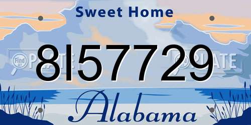 8I57729 Alabama License Plate