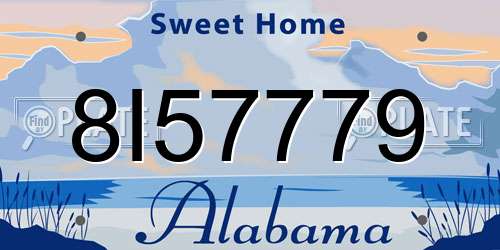 8I57779 Alabama License Plate