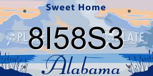 8I58S3 Alabama License Plate