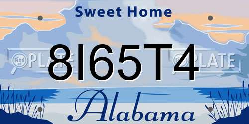 8I65T4 Alabama License Plate