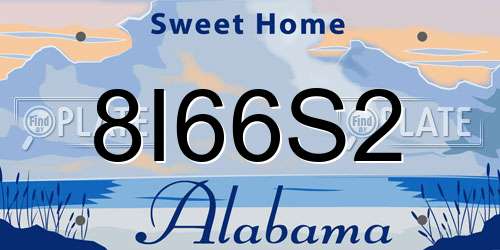 8I66S2 Alabama License Plate