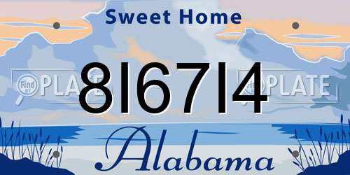 8I67I4 Alabama License Plate