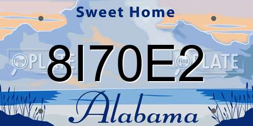 8I70E2 Alabama License Plate