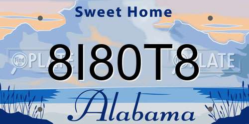 8I80T8 Alabama License Plate