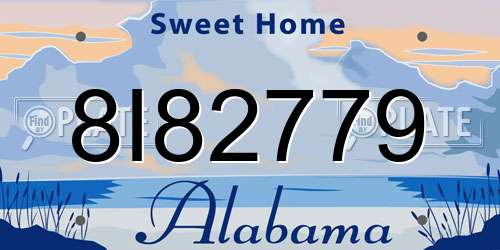 8I82779 Alabama License Plate