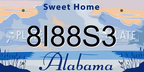 8I88S3 Alabama License Plate