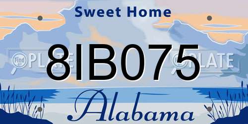 8IB075 Alabama License Plate