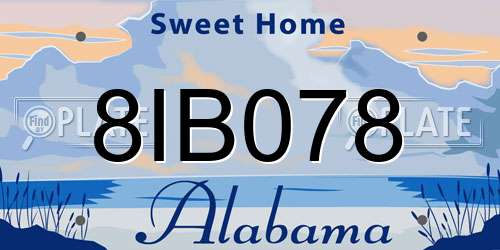 8IB078 Alabama License Plate
