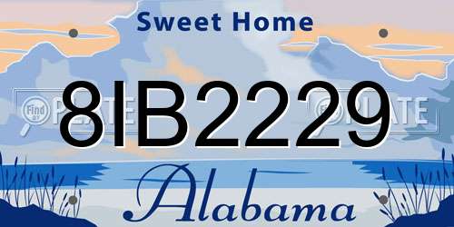 8IB2229 Alabama License Plate