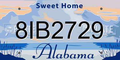 8IB2729 Alabama License Plate
