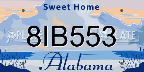 8IB553 Alabama License Plate