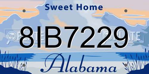 8IB7229 Alabama License Plate