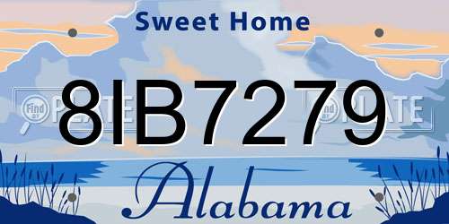 8IB7279 Alabama License Plate