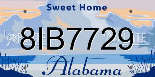8IB7729 Alabama License Plate