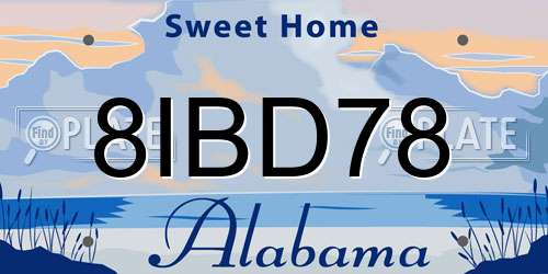 8IBD78 Alabama License Plate
