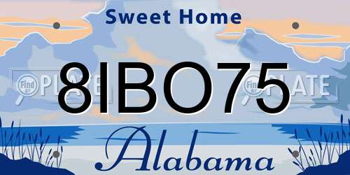 8IBO75 Alabama License Plate
