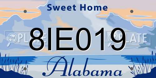 8IE019 Alabama License Plate