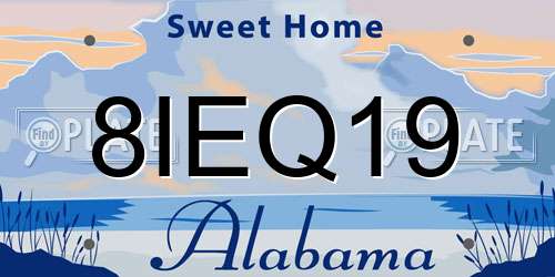 8IEQ19 Alabama License Plate