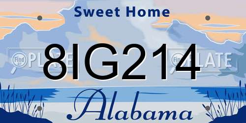 8IG214 Alabama License Plate