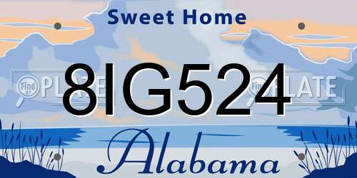8IG524 Alabama License Plate