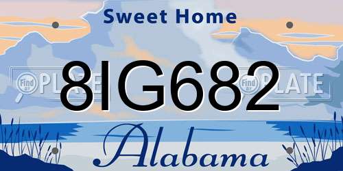 8IG682 Alabama License Plate