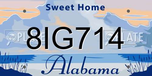 8IG714 Alabama License Plate