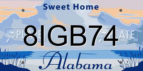 8IGB74 Alabama License Plate