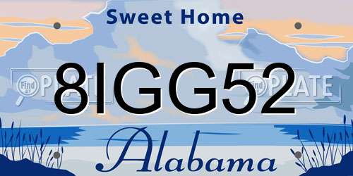 8IGG52 Alabama License Plate
