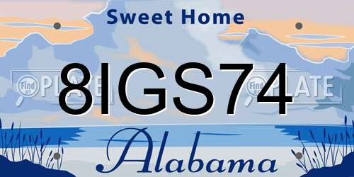8IGS74 Alabama License Plate
