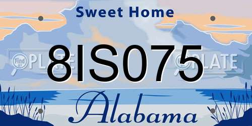 8IS075 Alabama License Plate