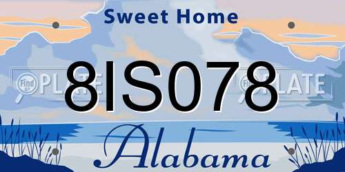 8IS078 Alabama License Plate