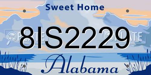 8IS2229 Alabama License Plate