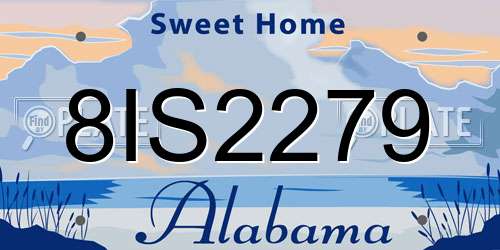 8IS2279 Alabama License Plate