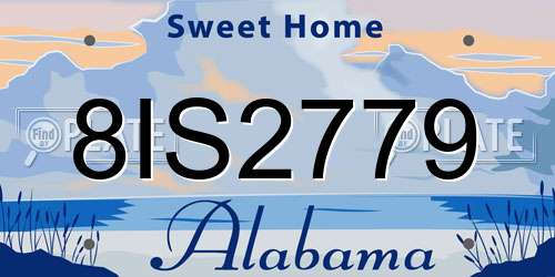 8IS2779 Alabama License Plate