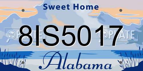 8IS5017 Alabama License Plate