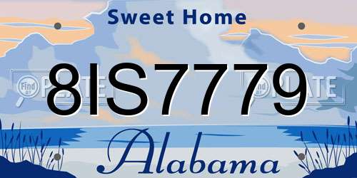 8IS7779 Alabama License Plate