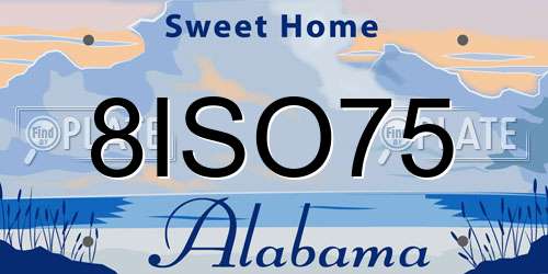 8ISO75 Alabama License Plate