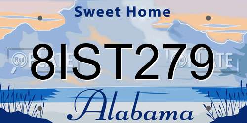 8IST279 Alabama License Plate