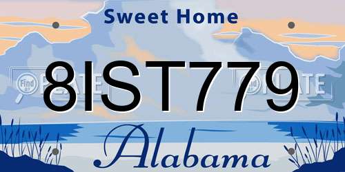 8IST779 Alabama License Plate